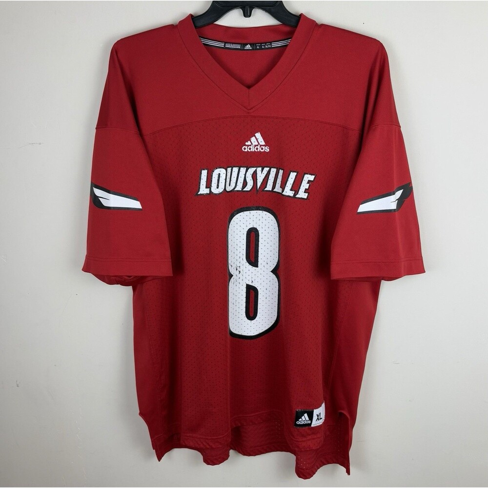 Men’s Adidas Louisville Cardinals Football Jersey #8 Size XL